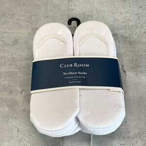 CLUB ROOM Men's White Solid 12-Pack No Show Socks SZ 10-13